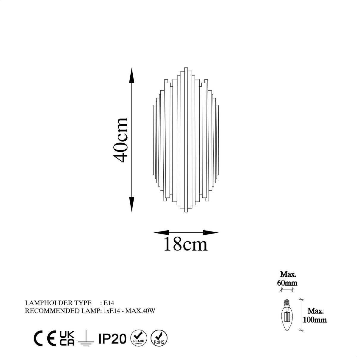 Aplică de perete, Kara - 13346, Auriu