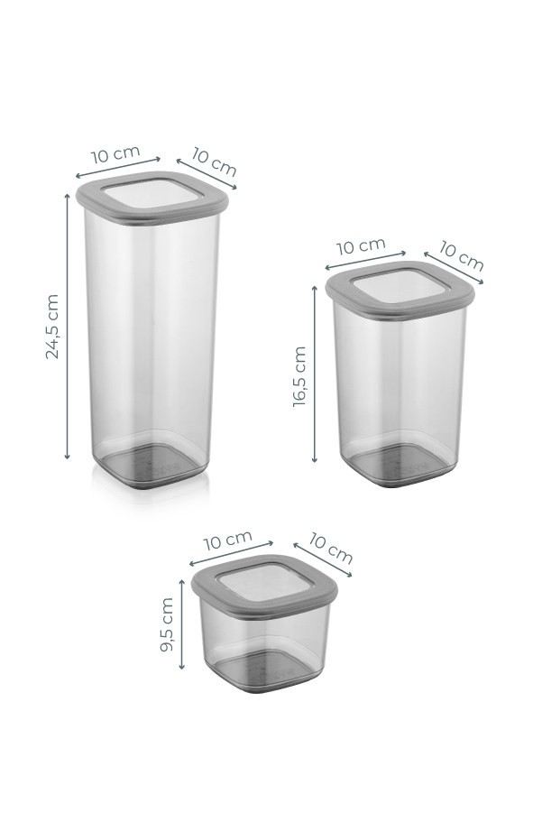 Set cutii depozitare (24 piese), BNMPOLYAS24-51217, Antracit
