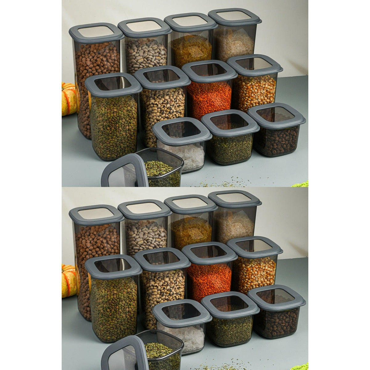 Set cutii depozitare (24 piese), BNMPOLYAS24-51217SRG, Antracit
