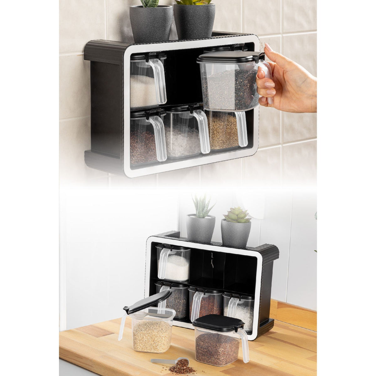 Set borcane condimente (7 piese), BNM-9172 - Anthracite, Antracit