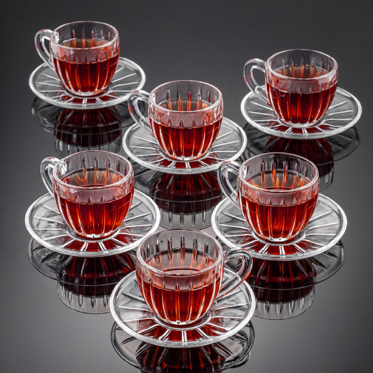 Set cești ceai (12 piese), Ts3023Gcl - Transparent, Transparent
