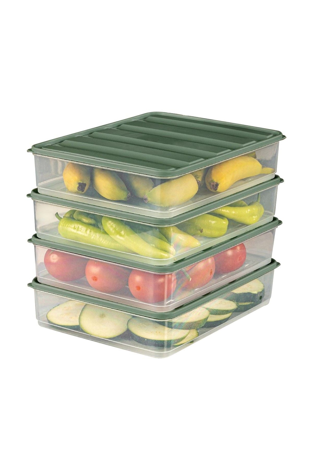 Set cutii depozitare (4 piese), YYBLLA3,54LU - Green, Verde