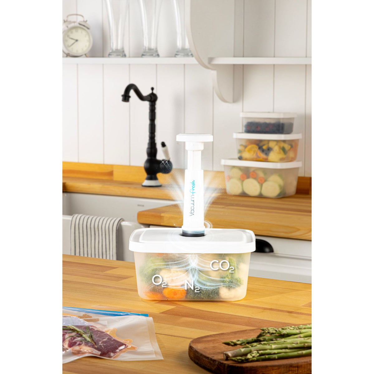 Set cutii depozitare și pungi alimentare (7 piese), VCC-7-PMP - Transparent, Transparent