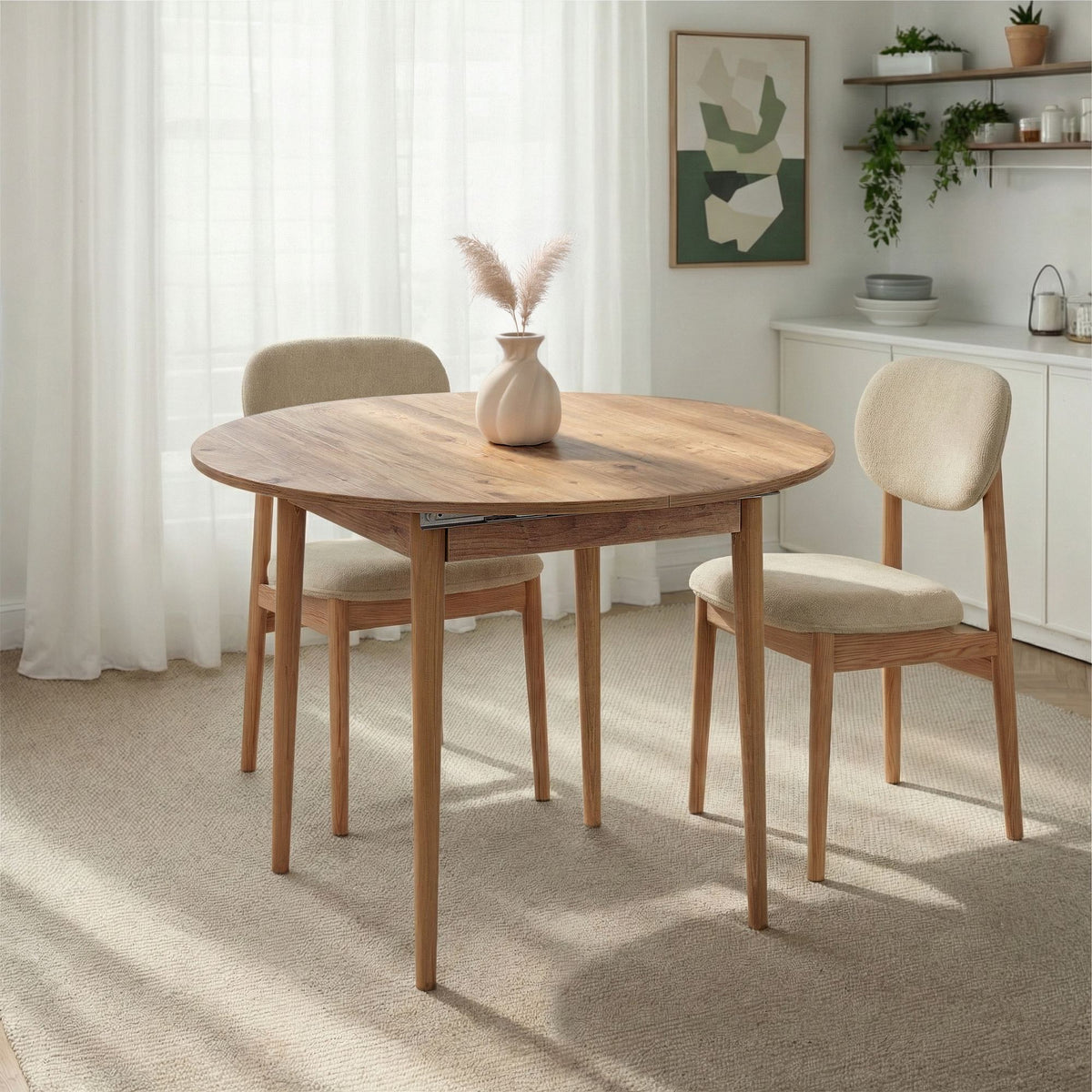 Masă dining extensibilă, Viona - Atlantic Pine, Pin Atlantic