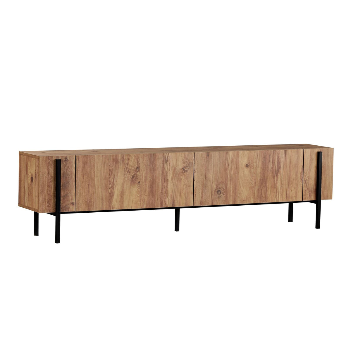 Comodă TV, Nexus - Atlantic Pine, Black, Pin Atlantic / Negru