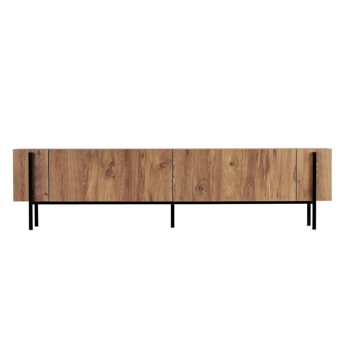 Comodă TV, Nexus - Atlantic Pine, Black, Pin Atlantic / Negru
