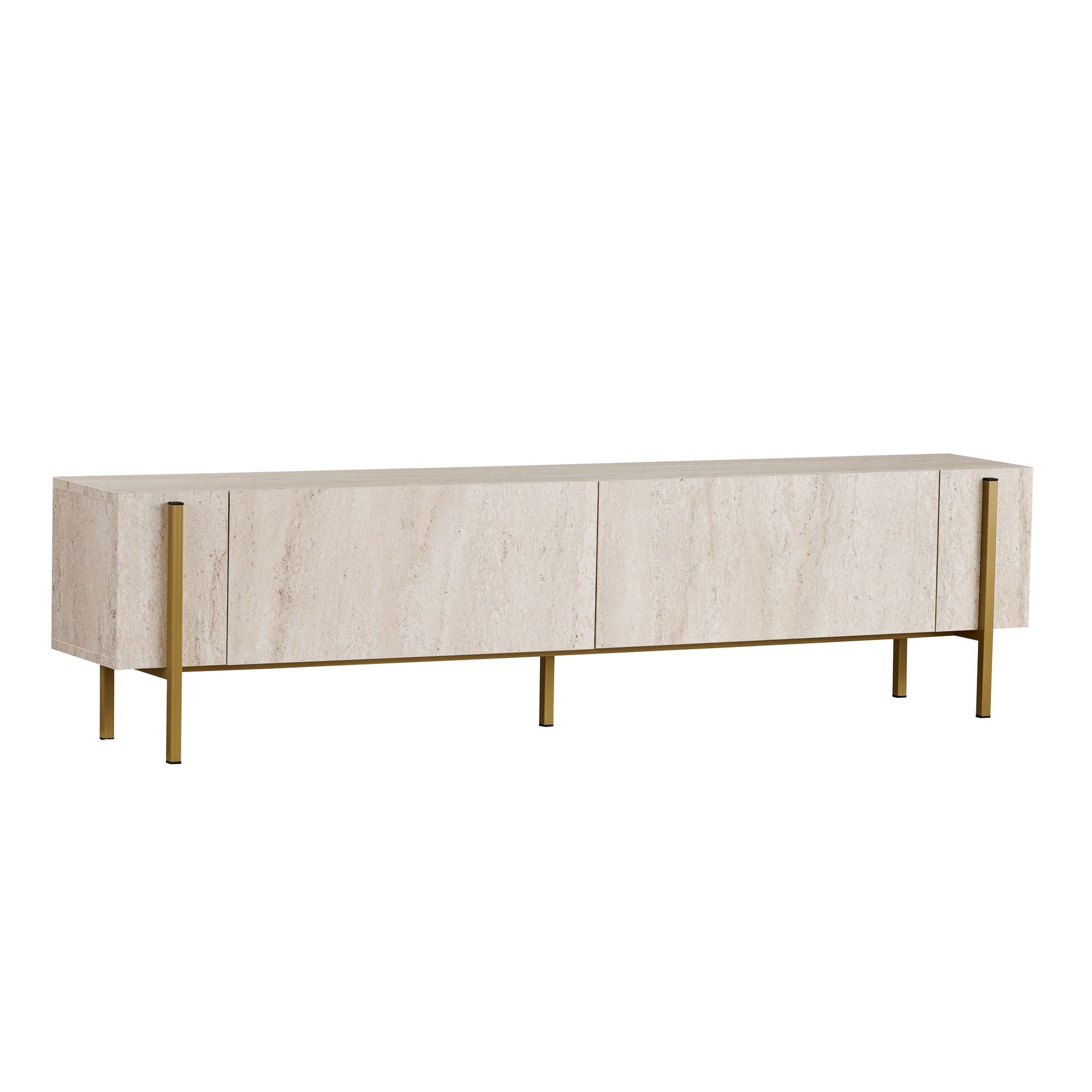 Comodă TV, Nexus - Travertine, Gold, Travertin / Auriu
