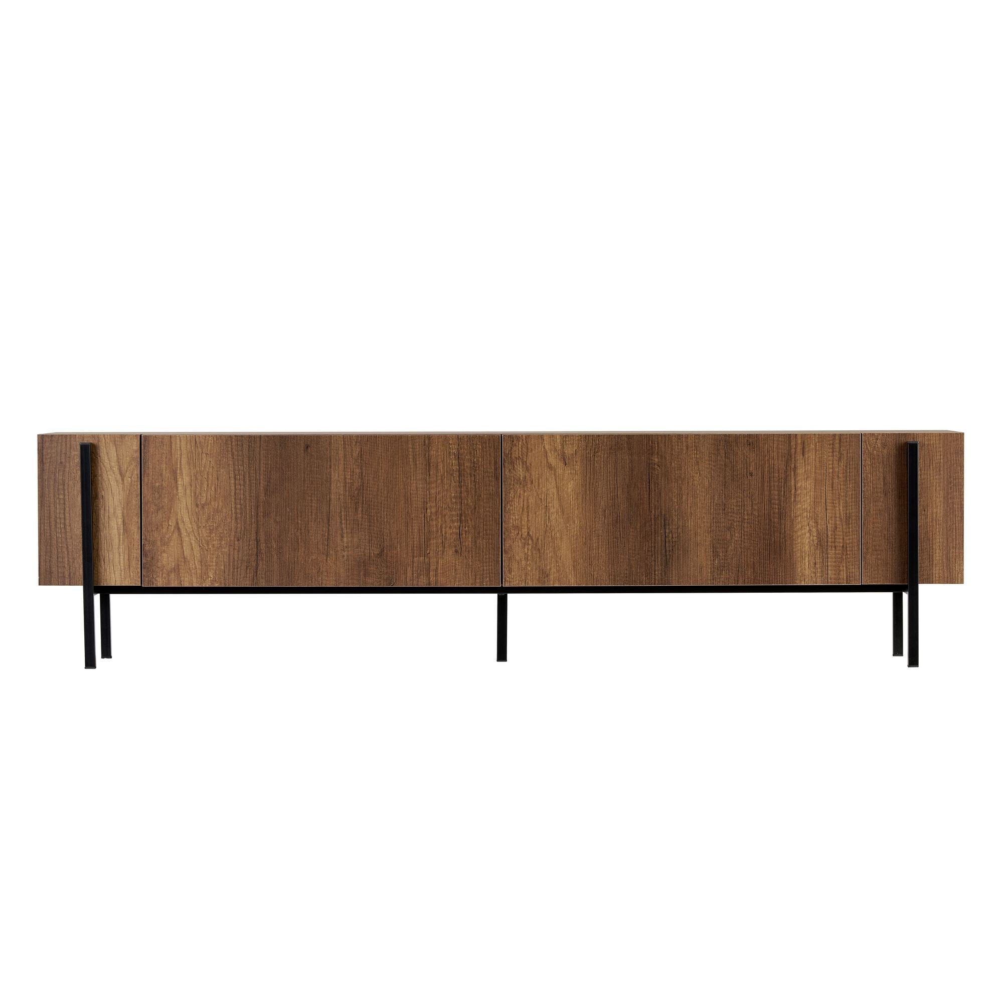 Comodă TV, Nexus - Barok Walnut, Black, Nuc Baroc / Negru