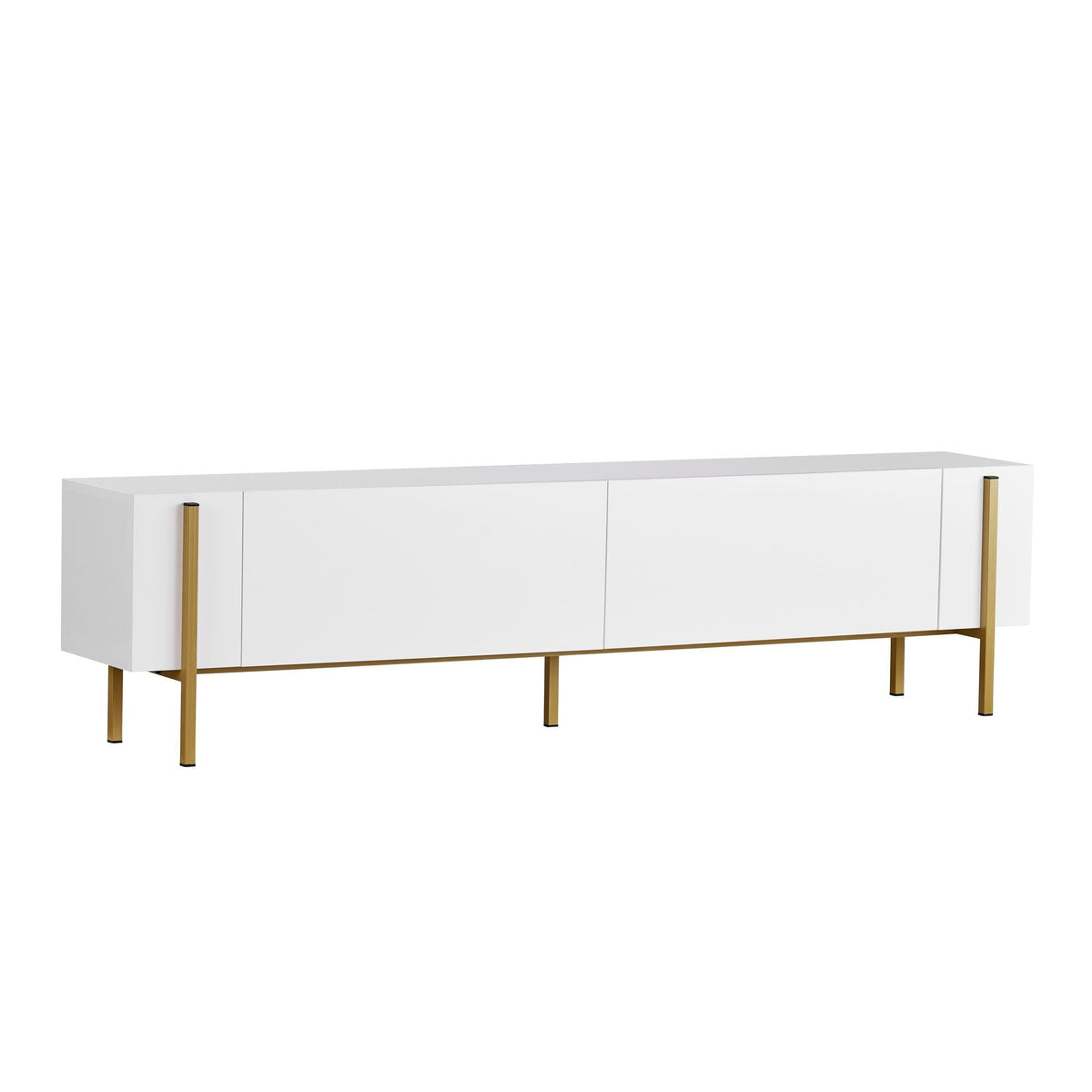 Comodă TV, Nexus - White, Gold, Alb / Auriu