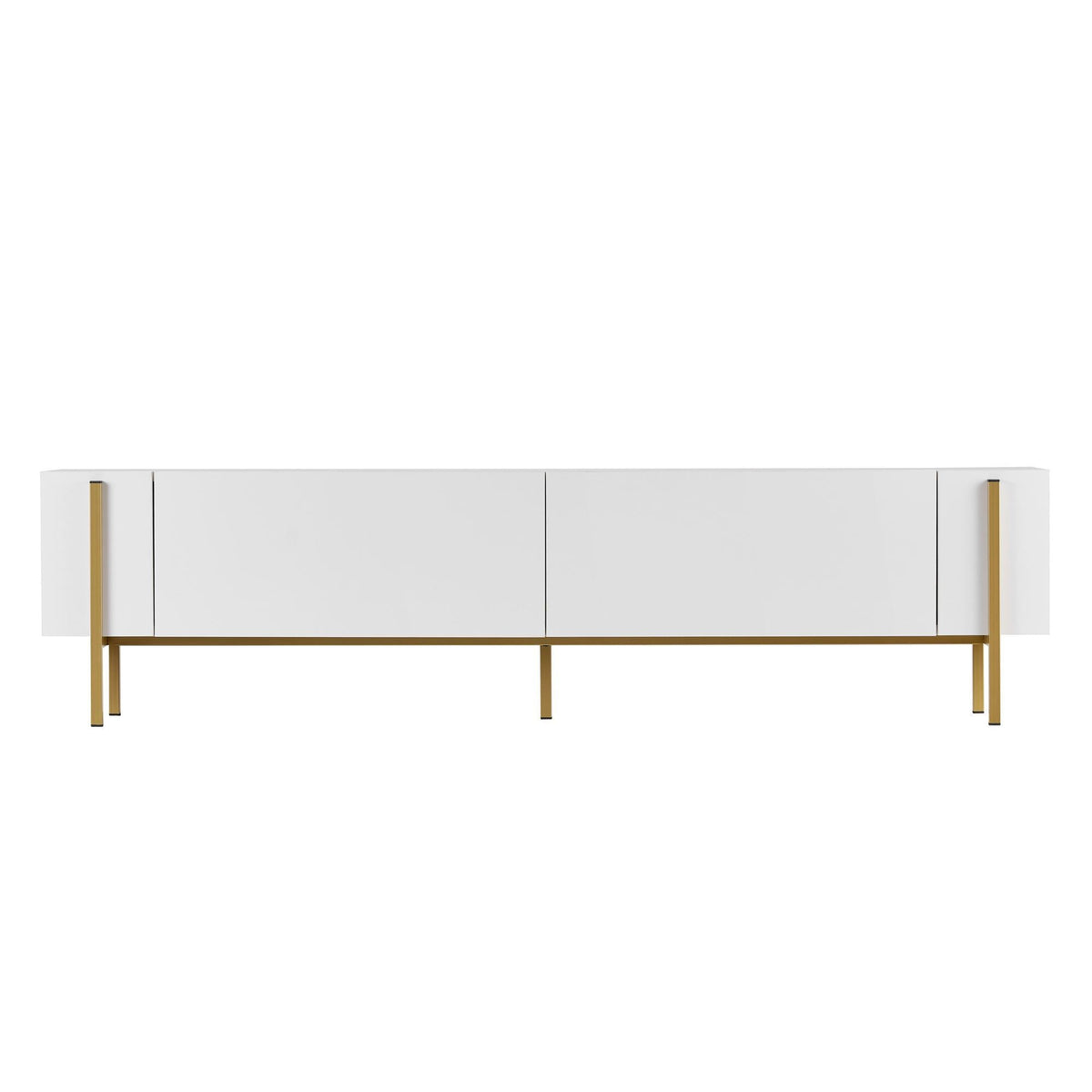 Comodă TV, Nexus - White, Gold, Alb / Auriu
