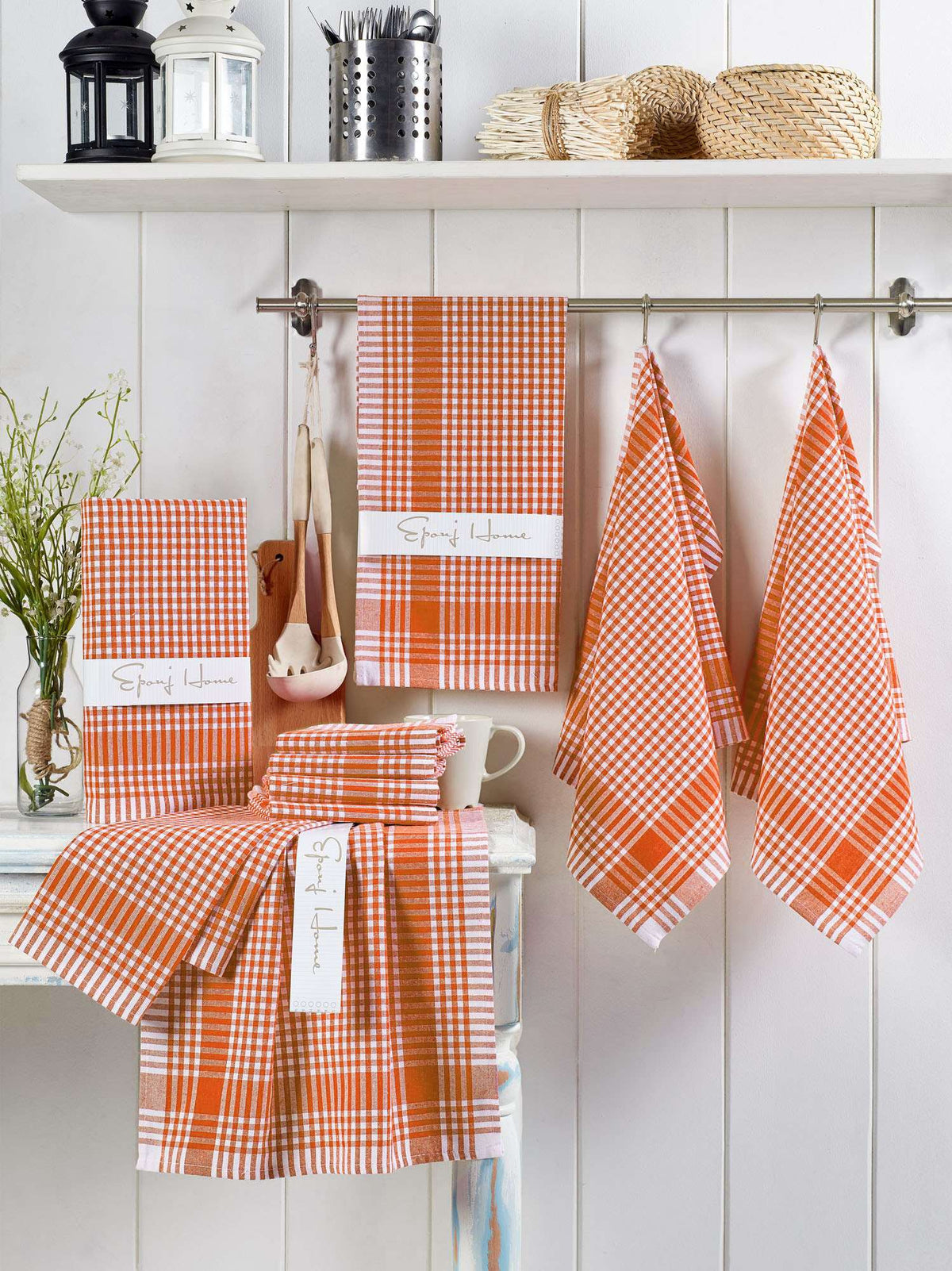 Set prosoape baie (10 piese), Pötikareli - Orange, Portocaliu
