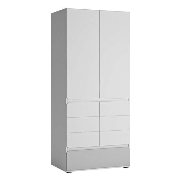 Dulap ALBI, alb, PAL, cu 2 usi si un sertar, 84x60x193.4 cm