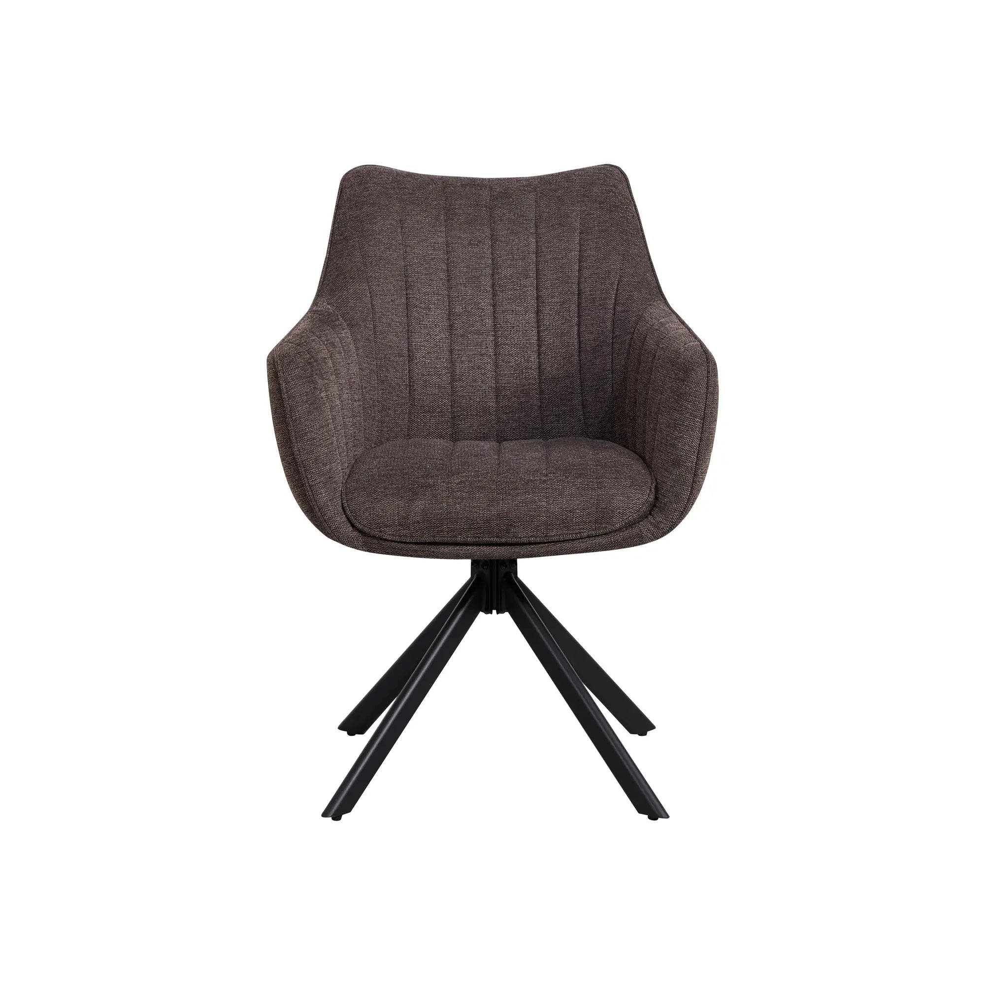 Scaun rotativ ASTON, maro/negru, stofa/metal, 61x44x86 cm