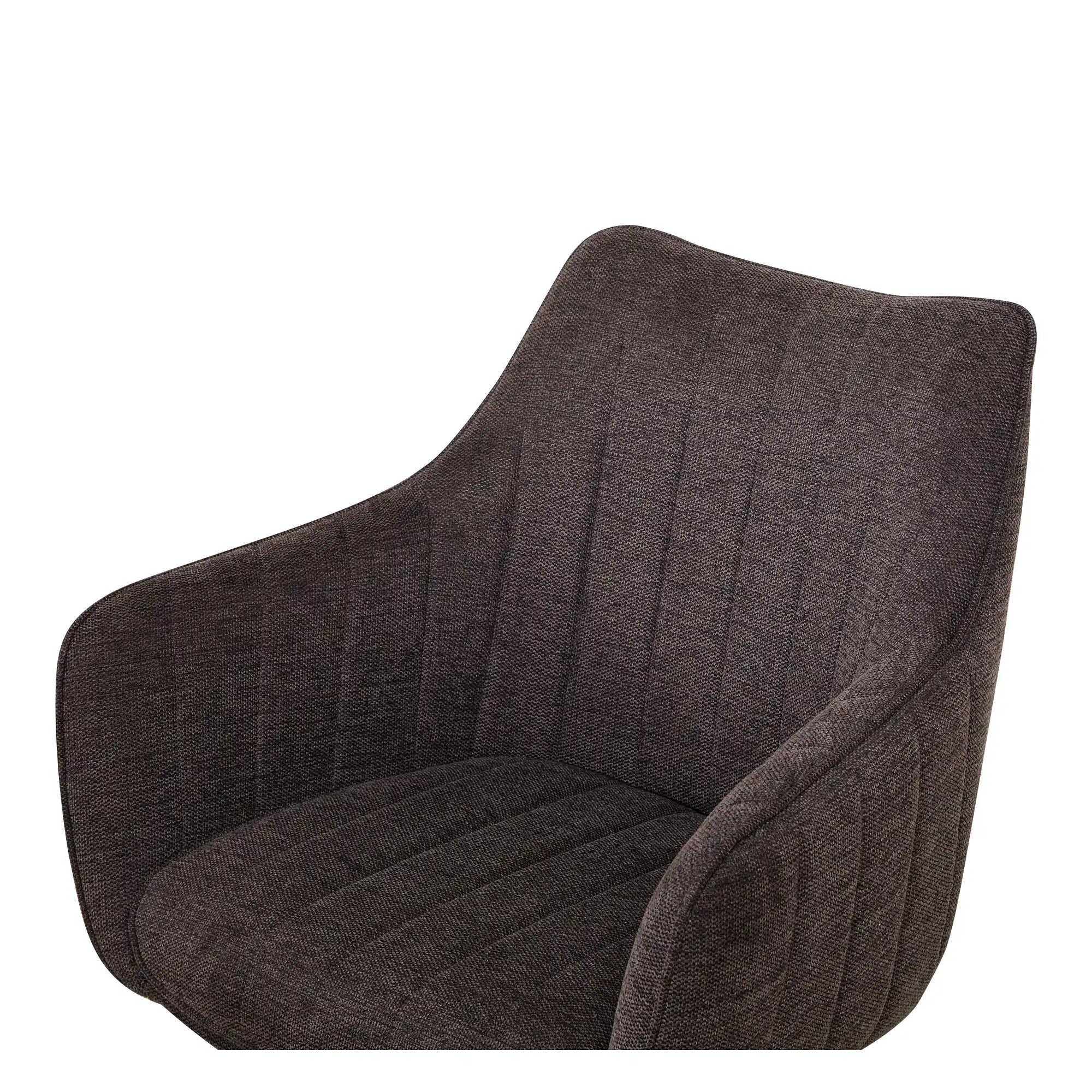 Scaun rotativ ASTON, maro/negru, stofa/metal, 61x44x86 cm
