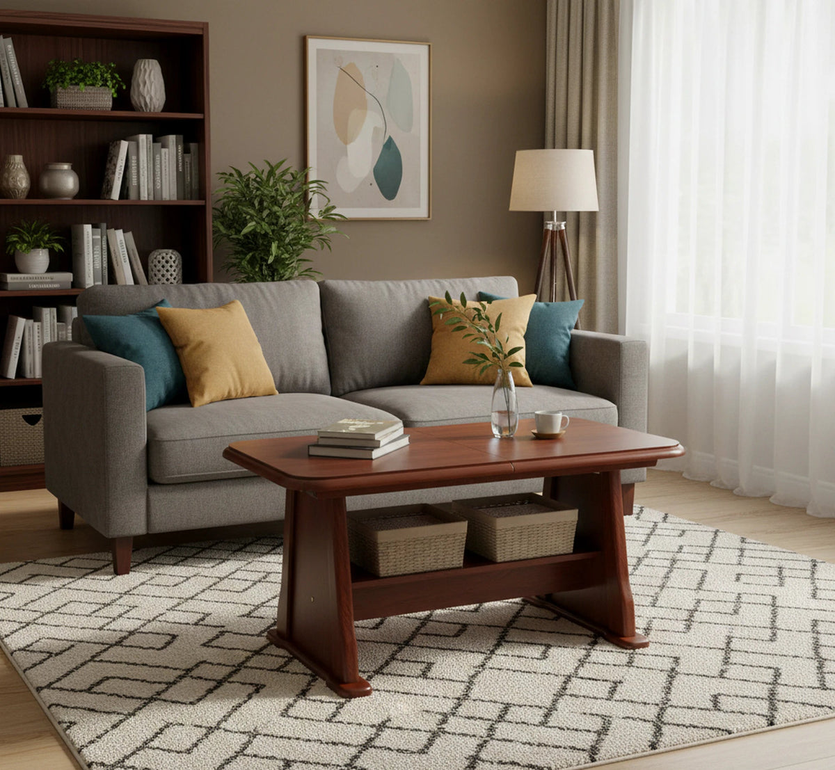 Masa extensibila BEATA, castan, PAL/lemn, 130/170x67x60/77 cm