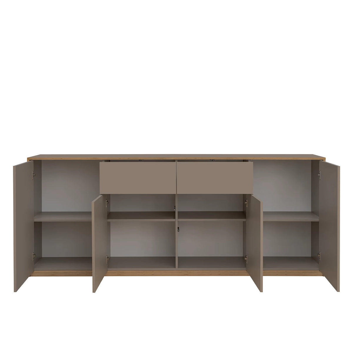 Comoda pentru living COMPLEX, gri, PAL laminat, 220x40x89 cm