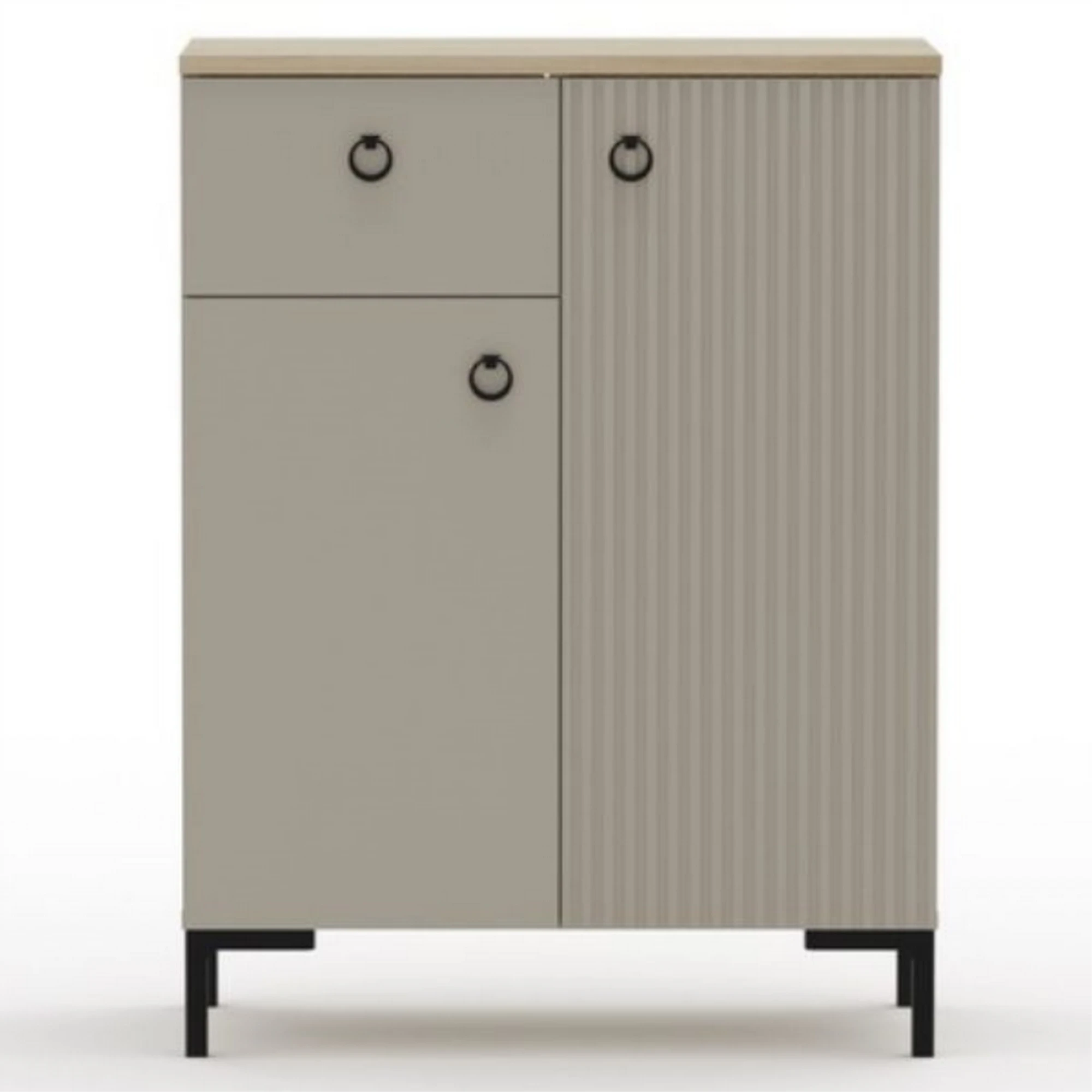 Comoda DOMINICA, grej/stejar, PAL laminat, 70x41x93 cm