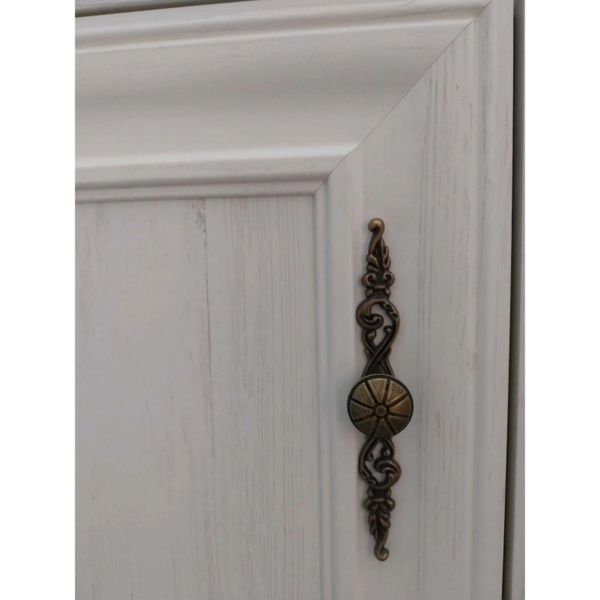 Vitrina living clasica IRYS, pin alb anderson, PAL laminat, 101x43x198 cm