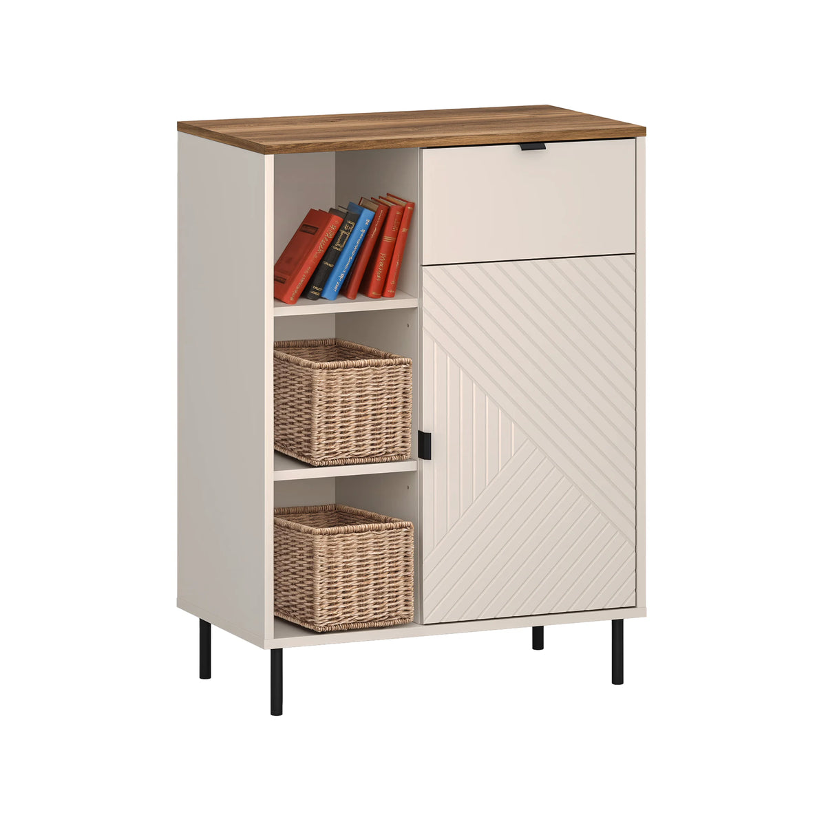 Comoda dulap EVO, casmir/stejar, PAL laminat, 70x40x95 cm