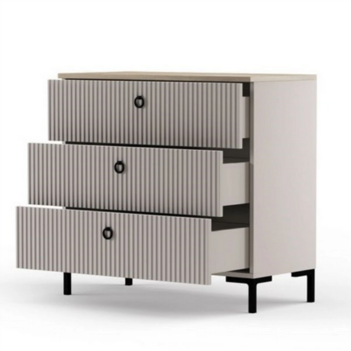 Comoda dormitor moderna DOMINICA, grej/stejar, PAL laminat, 86x41x81 cm