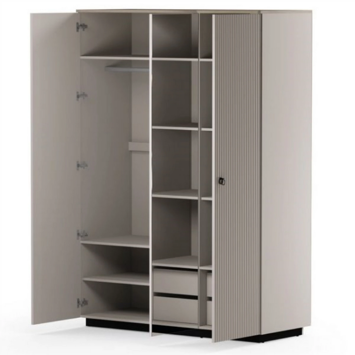 Dulap modern dormitor DOMINICA, grej/stejar, PAL laminat, 153x60x218 cm