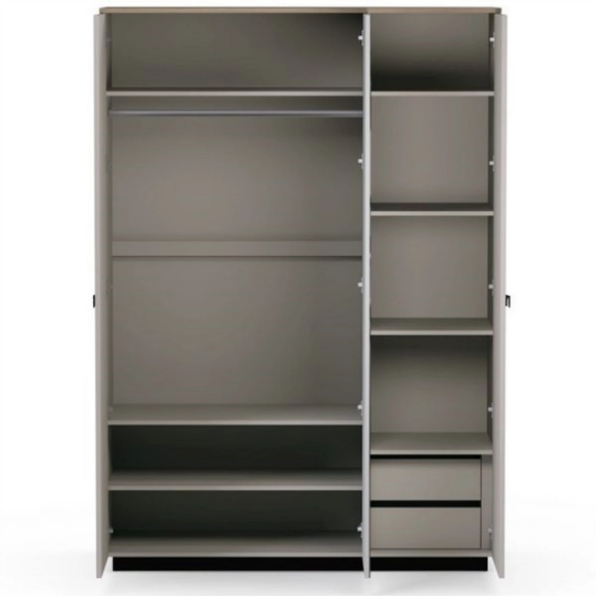 Dulap modern dormitor DOMINICA, grej/stejar, PAL laminat, 153x60x218 cm