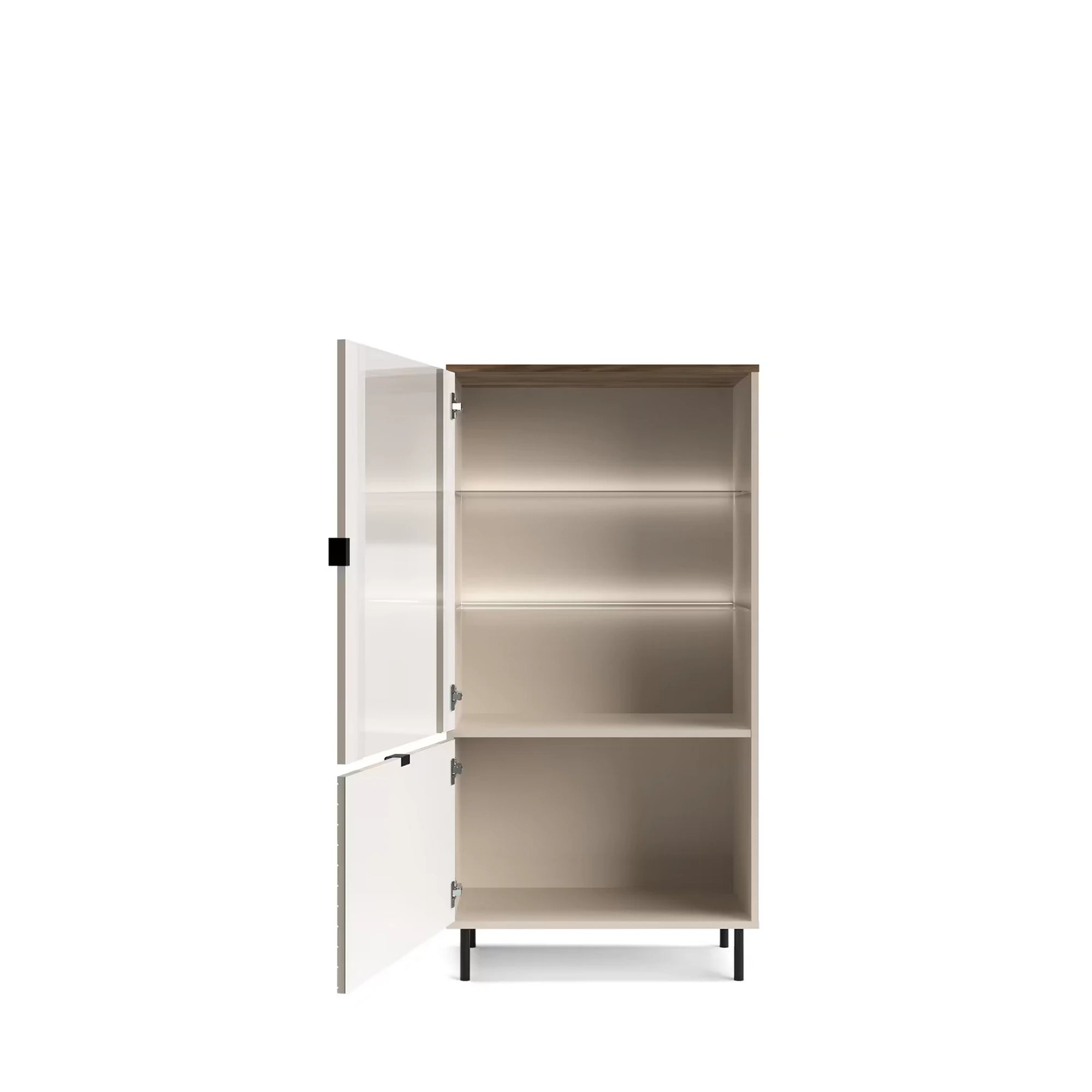 Vitrina living EVO, casmir, PAL laminat, cu iluminare LED, 69x40x136 cm