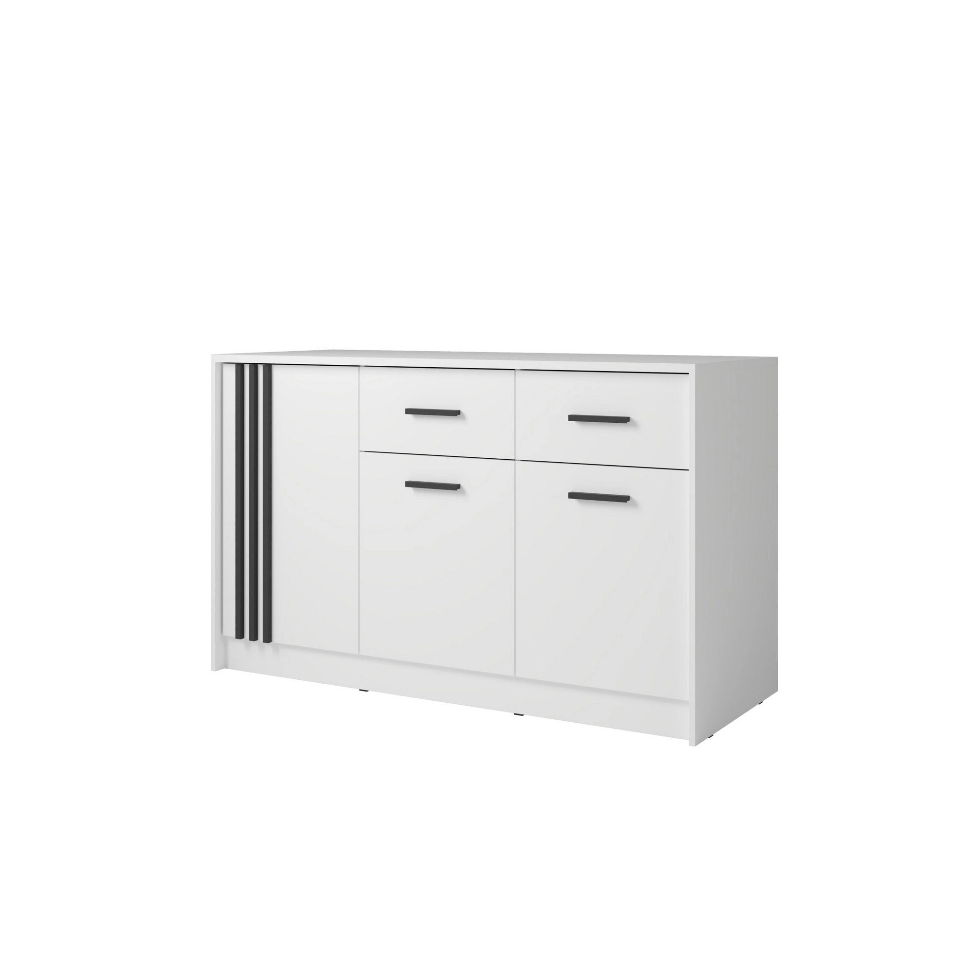 Comoda CANADA CD24, alb/negru, PAL laminat, 150x42x94 cm