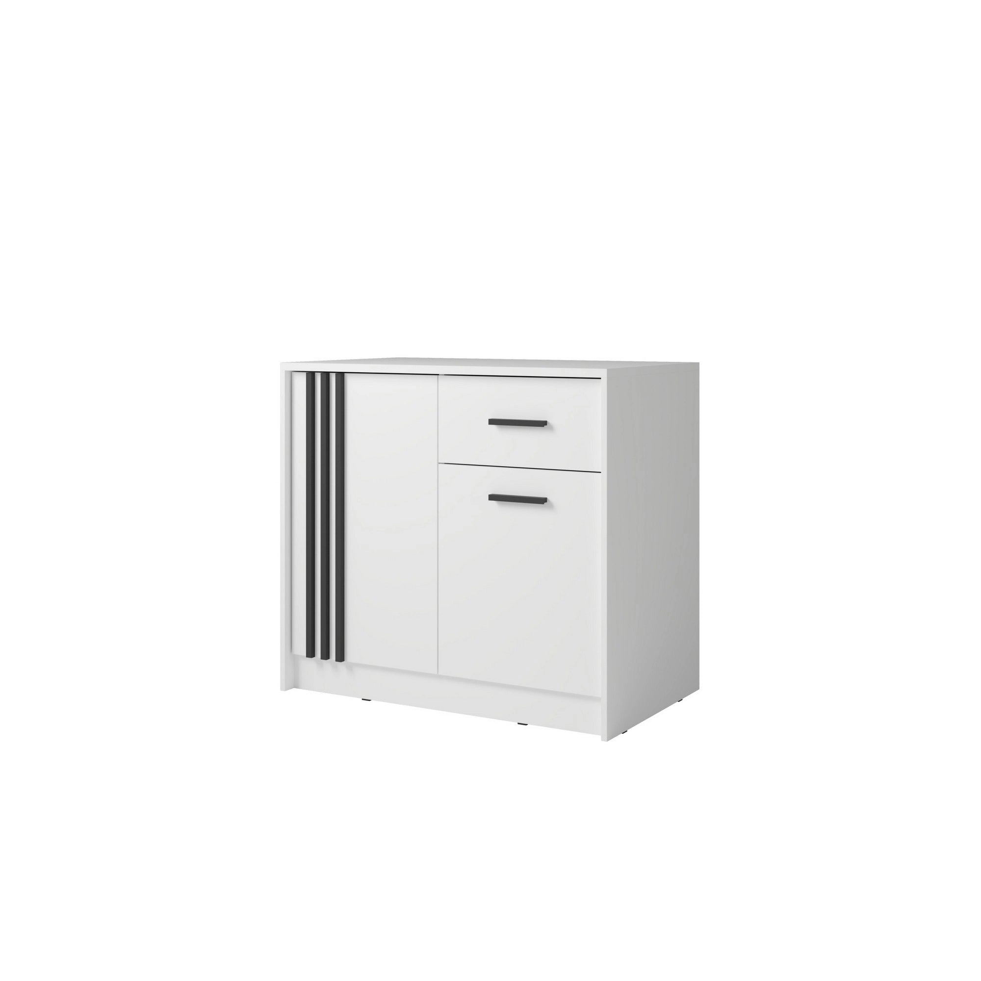 Comoda CANADA CY24, alb/negru, PAL laminat, 102x42x94 cm