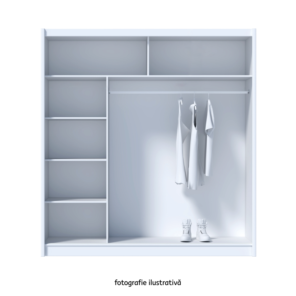 Dressing CRAFT, stejar craft/negru, PAL melaminat, 203x61x215 cm