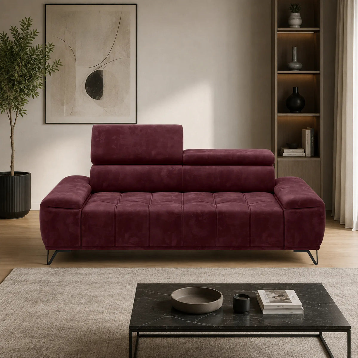 Canapea PALLADIO 2E, personalizabil, reglaj electric, tetiere raglabile, 194x110x99 cm