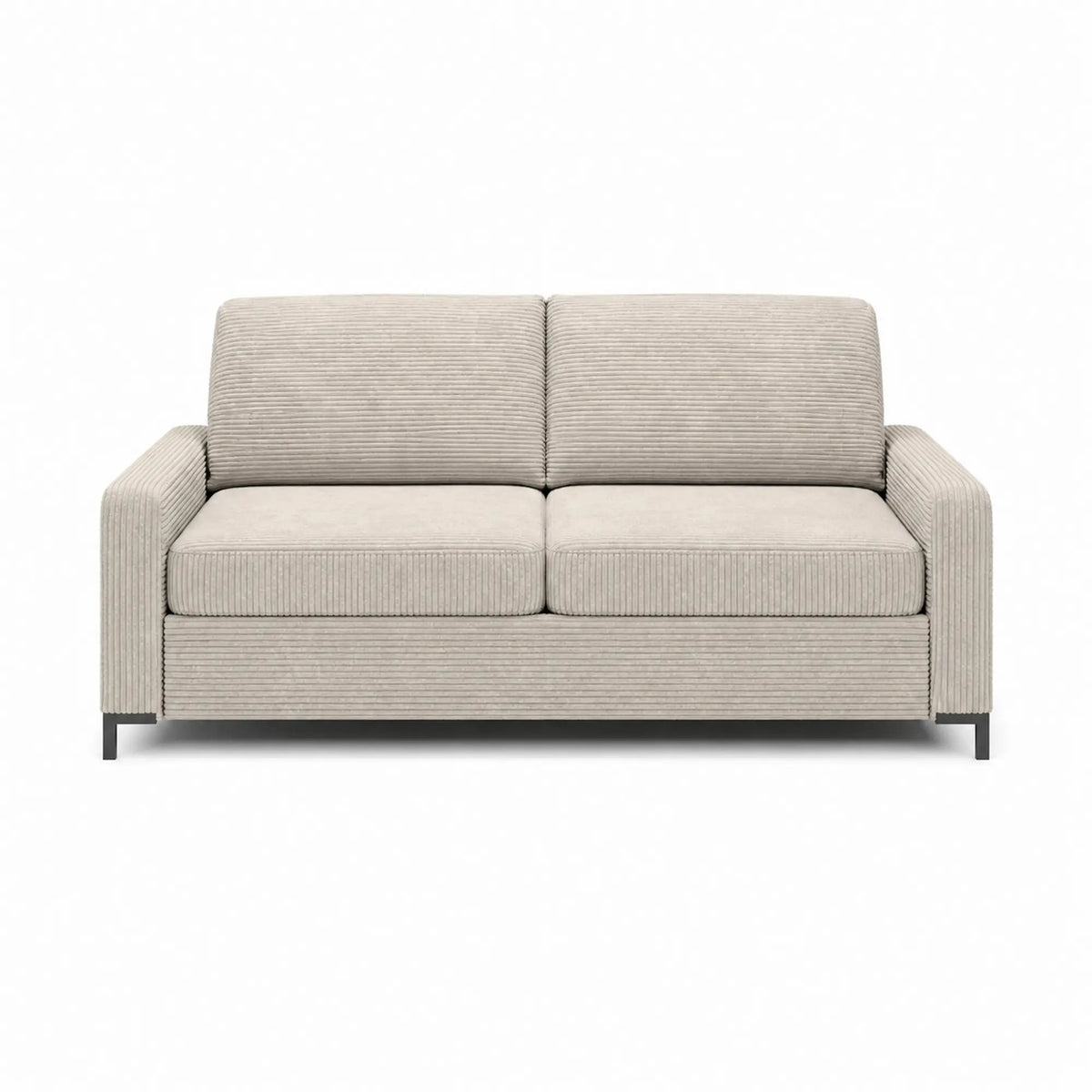 Canapea Tino extensibila 140, stofa catifelata bej - Palladium 02, 187x97x84 cm