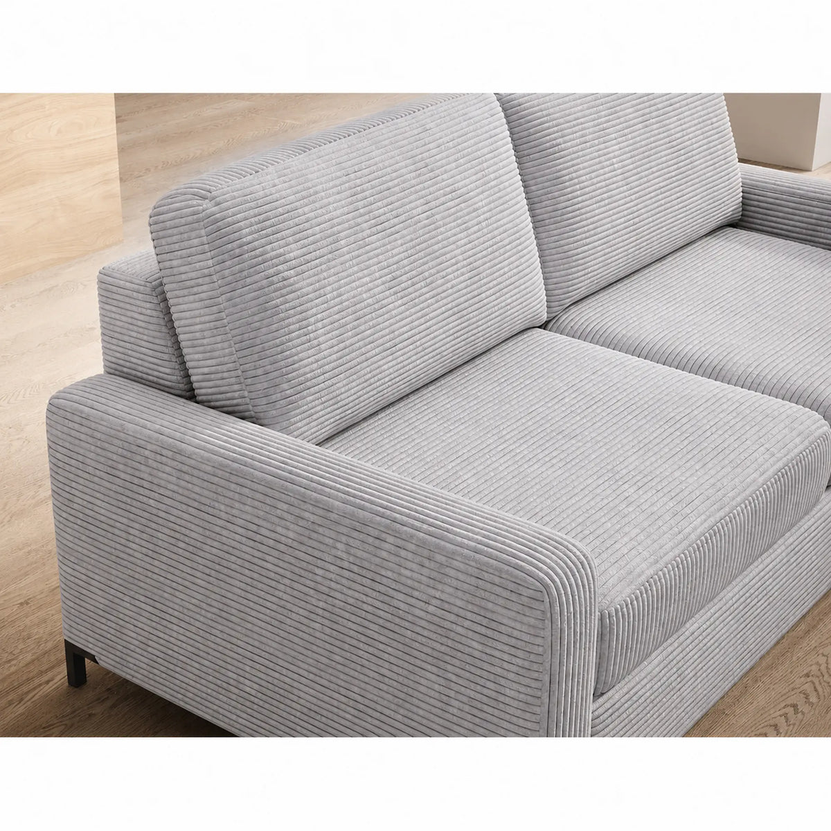 Canapea extensibila 2 locuri mica TINO 120, stofa catifelata gri - Element 24, 167x97x84 cm