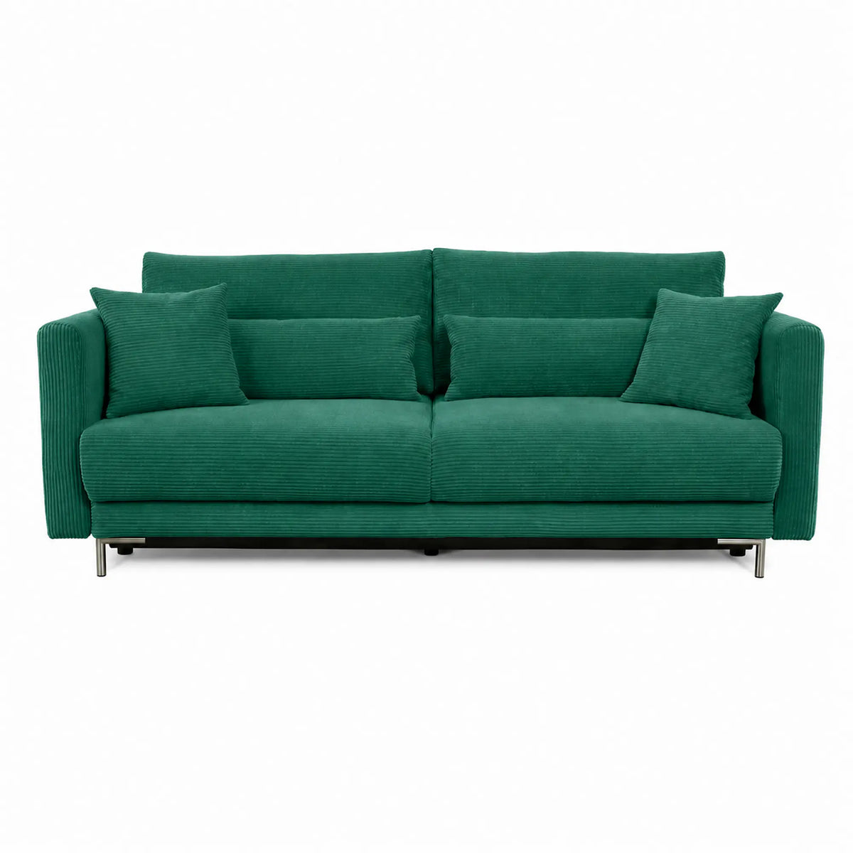 Canapea extensibila 3 locuri verde RICO, stofa catifelata - Monolith 37, cu lada depozitare, 224x114x91 cm