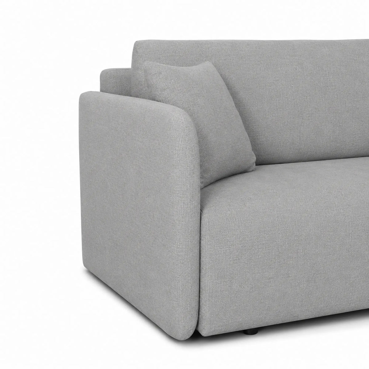 Canapea extensibila Allen, stofa catifelata gri - Element 04, cu lada depozitare, 220x100x88 cm