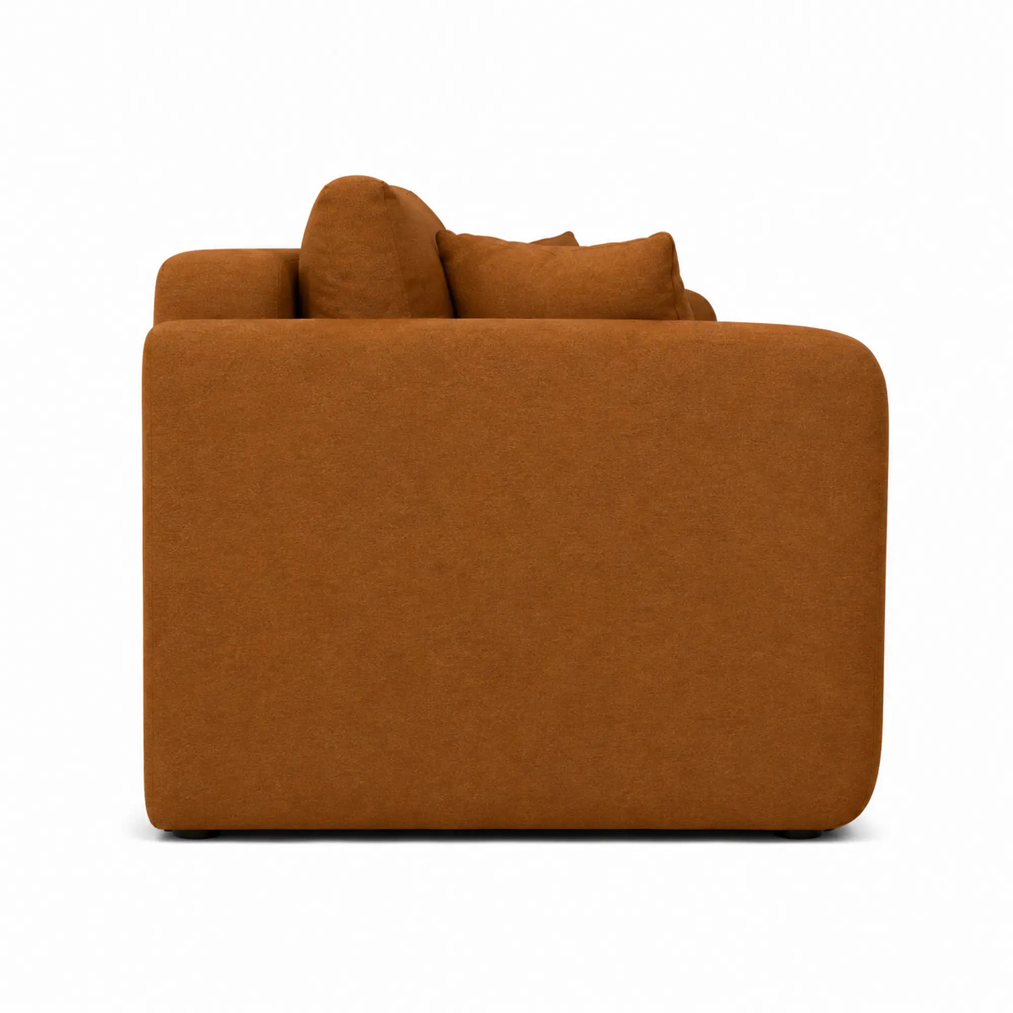 Canapea extensibila Allen, stofa catifelata maro - Element 07, cu lada depozitare, 220x100x88 cm