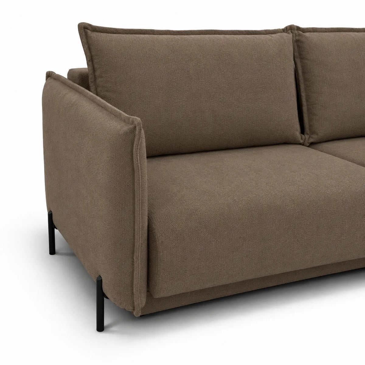 Canapea extensibila Amalfi, stofa catifelata maro - Monolith 15, cu lada depozitare, 226x105x90 cm