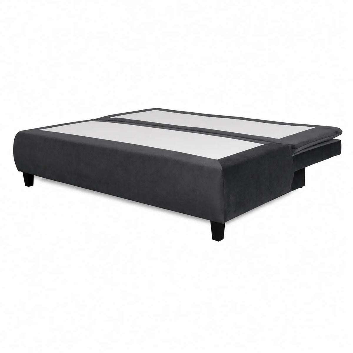 Canapea extensibila HARRY, stofa catifelata gri grafit - Element 22, lada depozitare, 208x102x96 cm