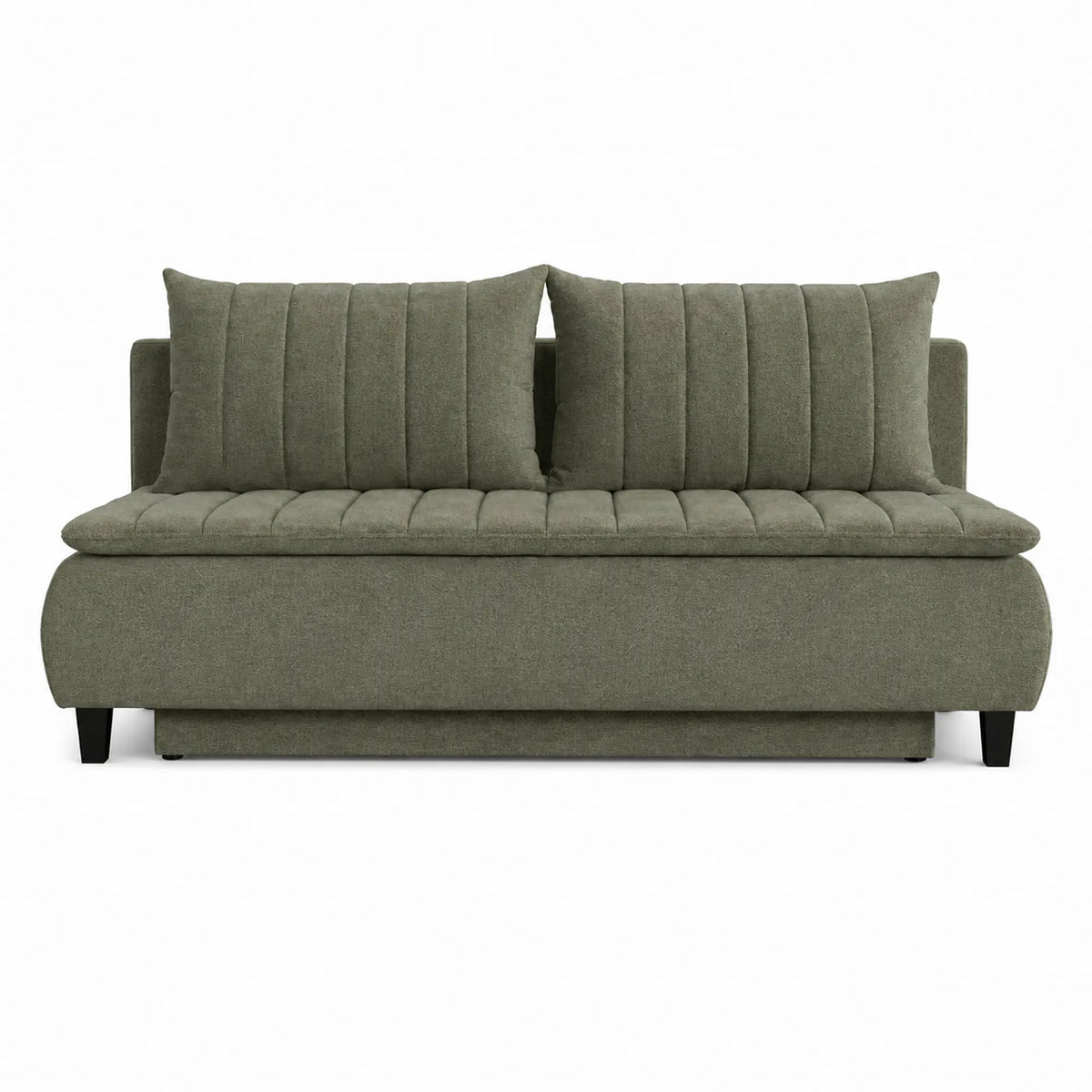 Canapea extensibila HARRY, stofa catifelata verde - Element 11, lada depozitare, 208x102x96 cm