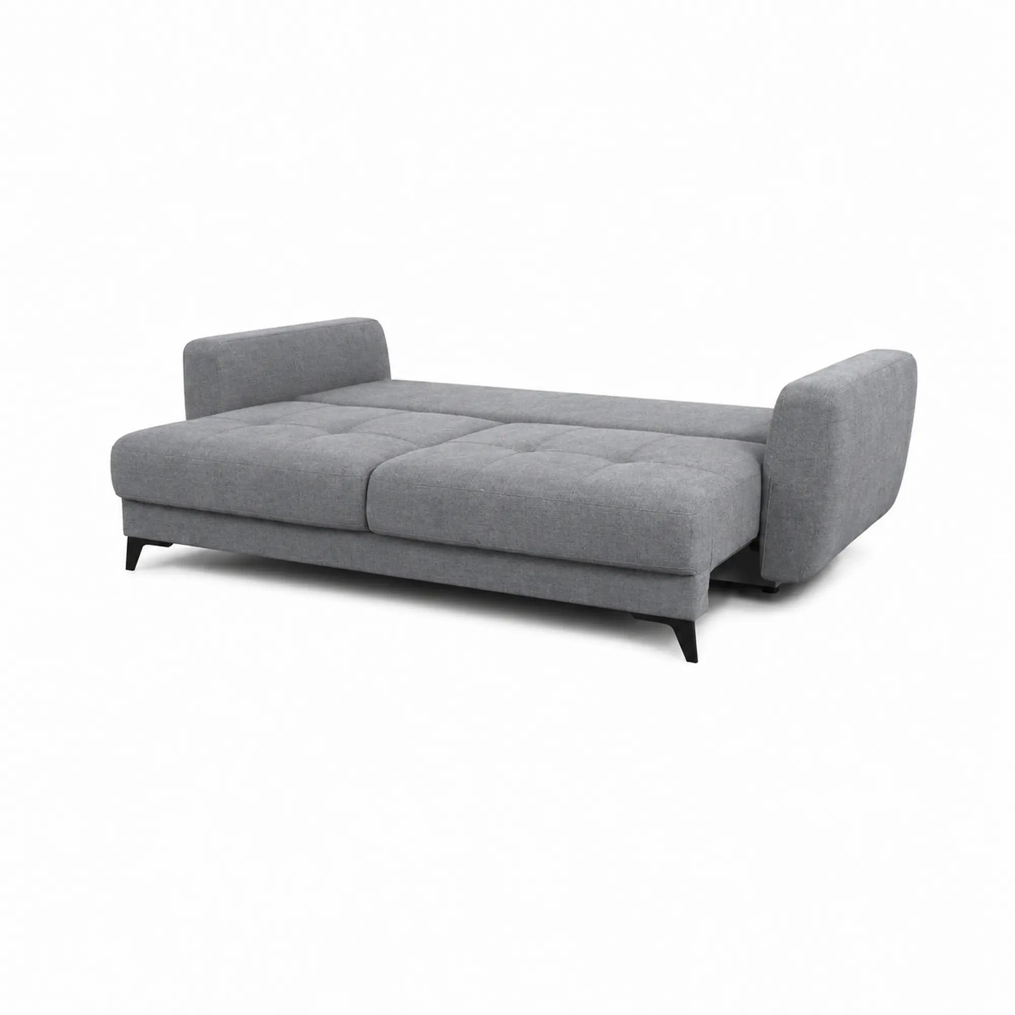 Canapea extensibila KARISA, stofa catifelata gri - Element 23, cu lada depozitare, 241x113x91 cm