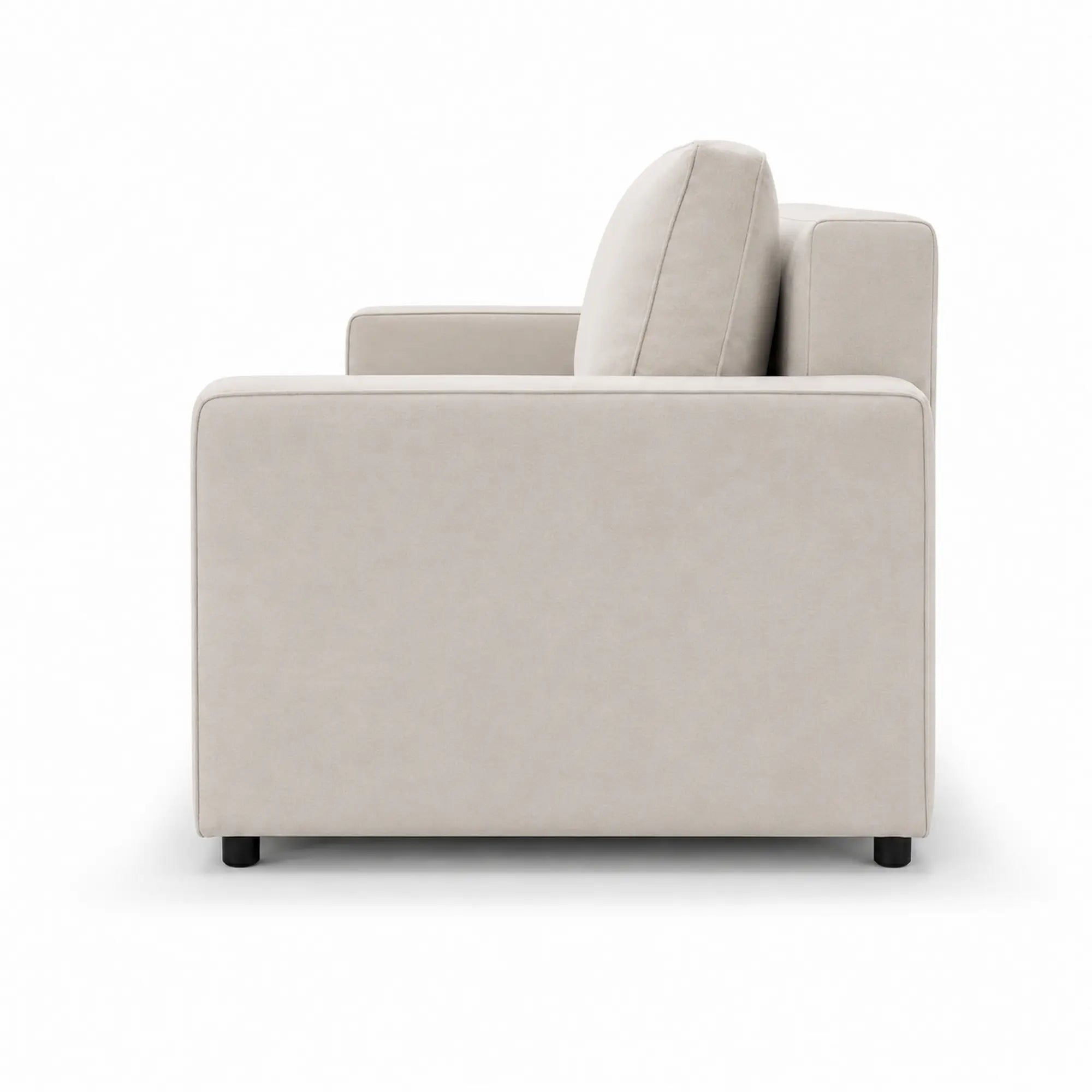 Canapea extensibila NICOLE, stofa catifelata bej - Salvador 02, Stofa de Lux, cu lada depozitare, 232x100x90 cm