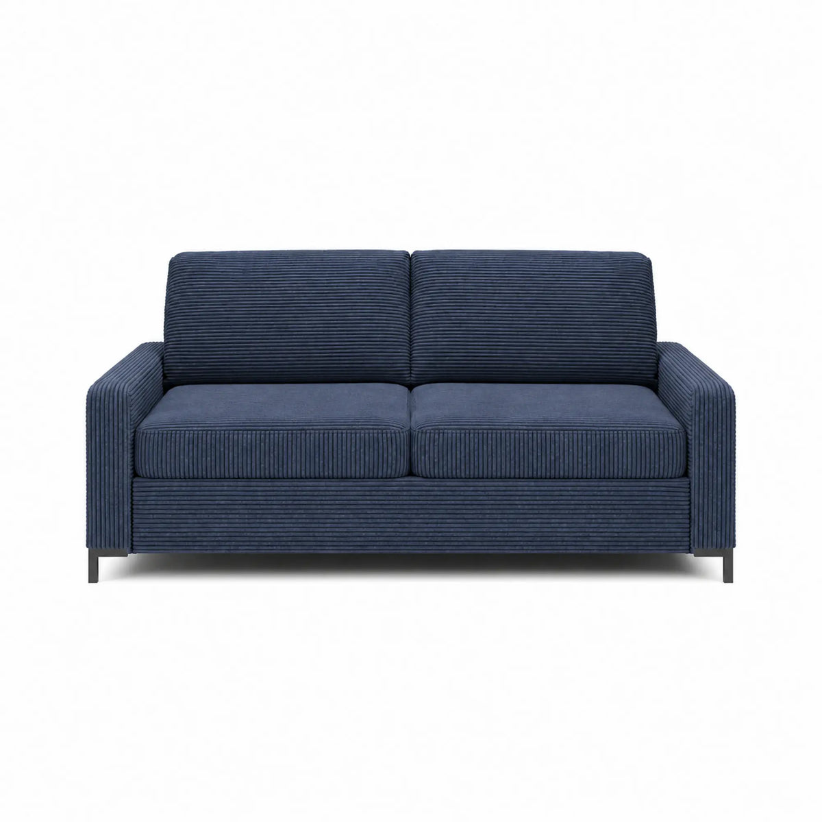 Canapea extensibila TINO 140, stofa catifelata albastru - Poso 05, 187x97x84 cm