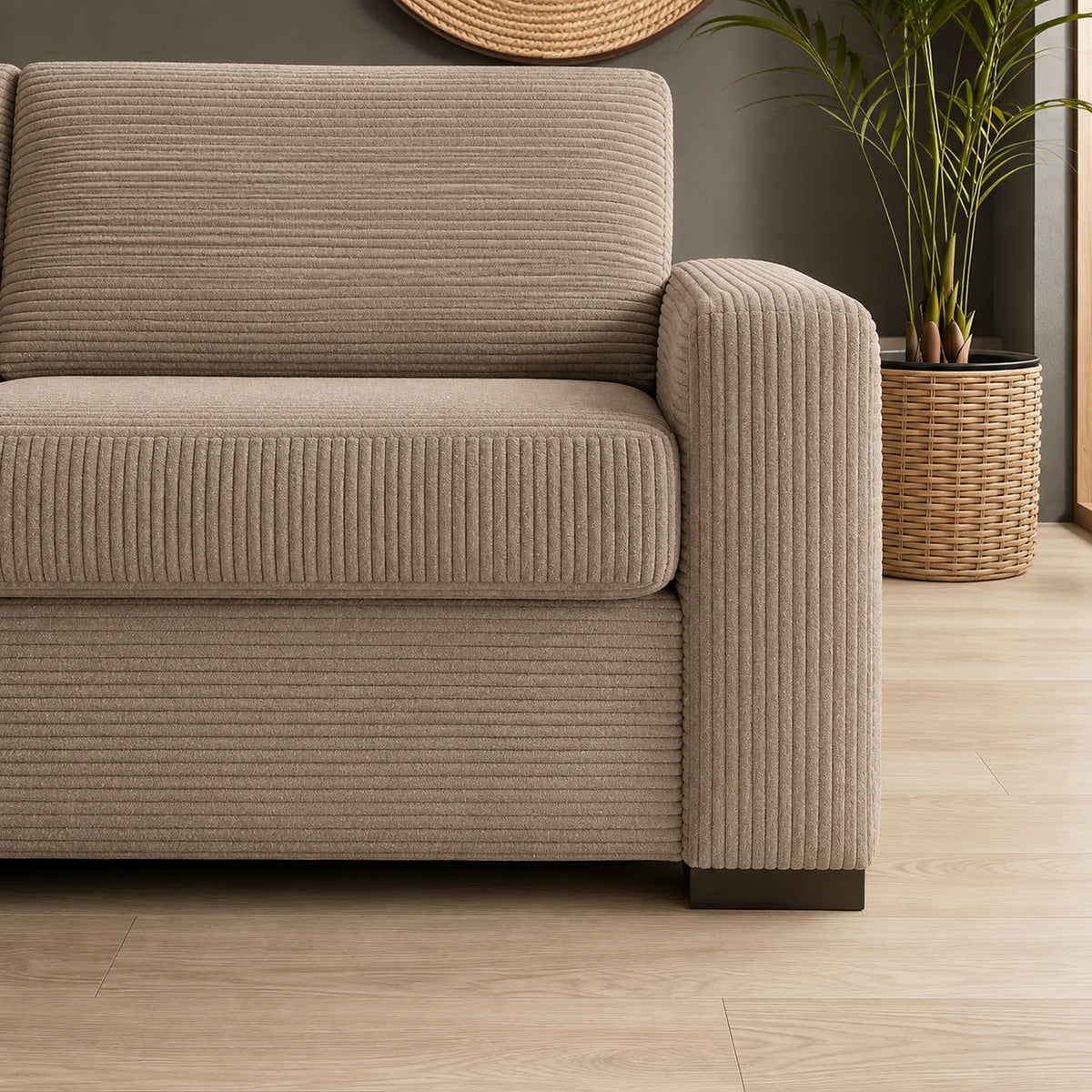 Canapea extensibila VANILLA 160, stofa catifelata bej - Vogue 02, 220x98x87 cm