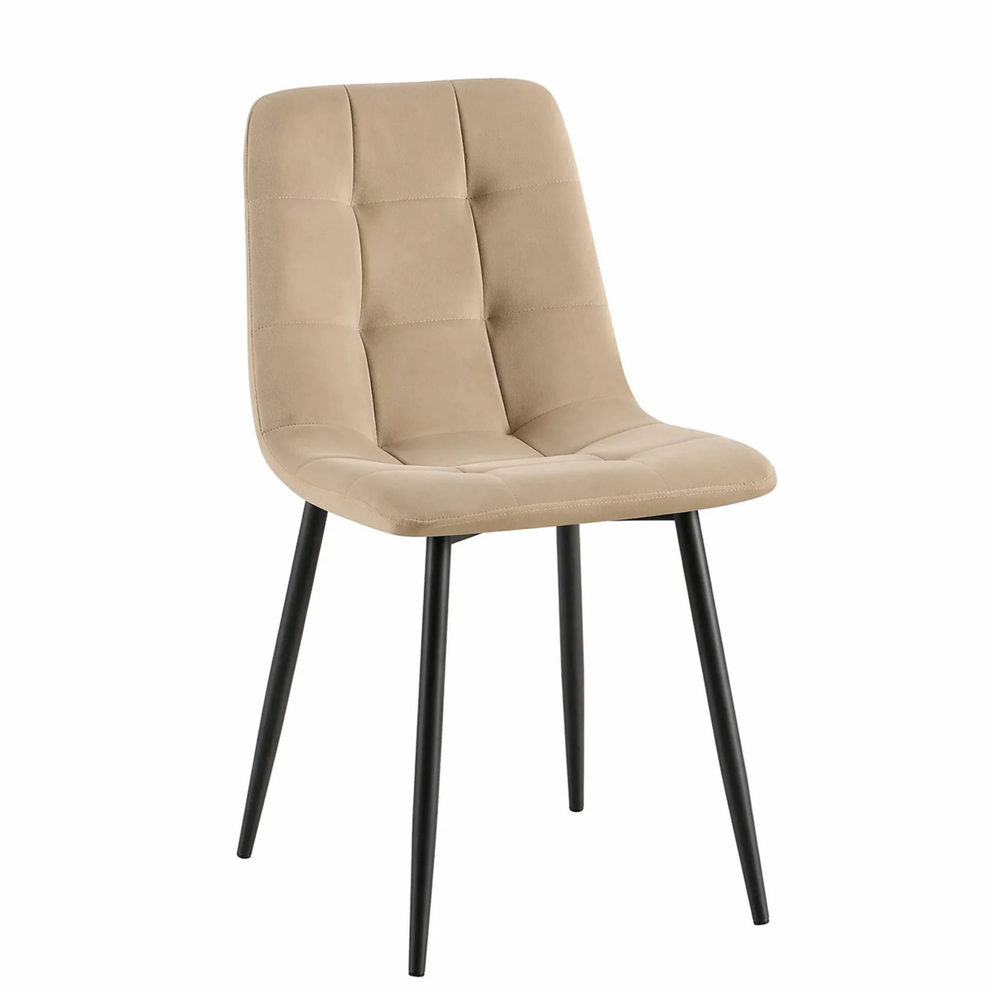 Scaun TED, bej/negru, stofa catifelata/metal, 46x54x88 cm