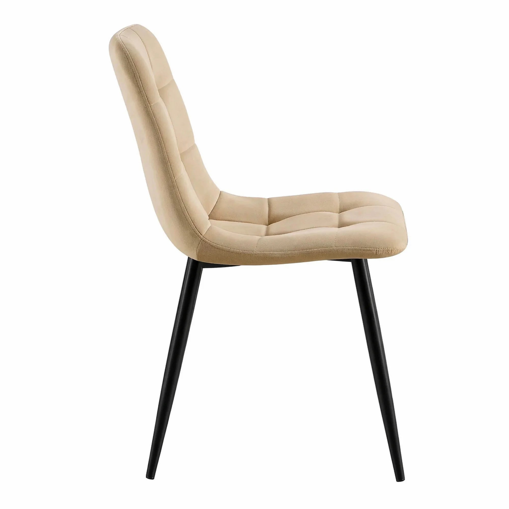 Scaun TED, bej/negru, stofa catifelata/metal, 46x54x88 cm