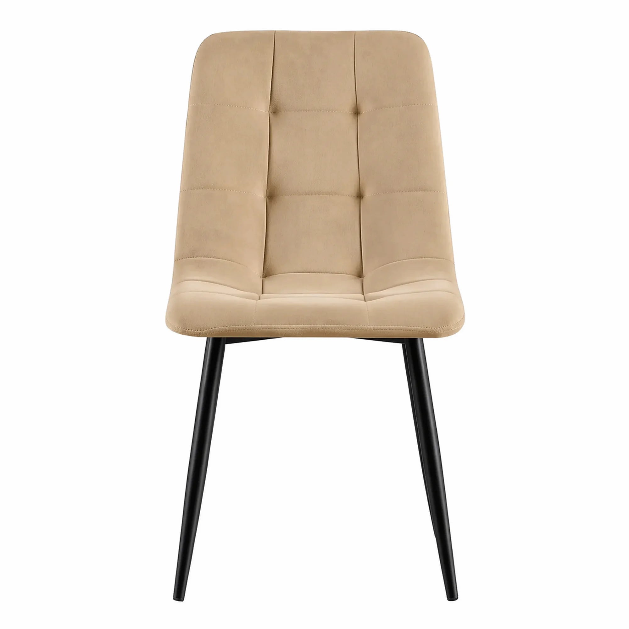 Scaun TED, bej/negru, stofa catifelata/metal, 46x54x88 cm