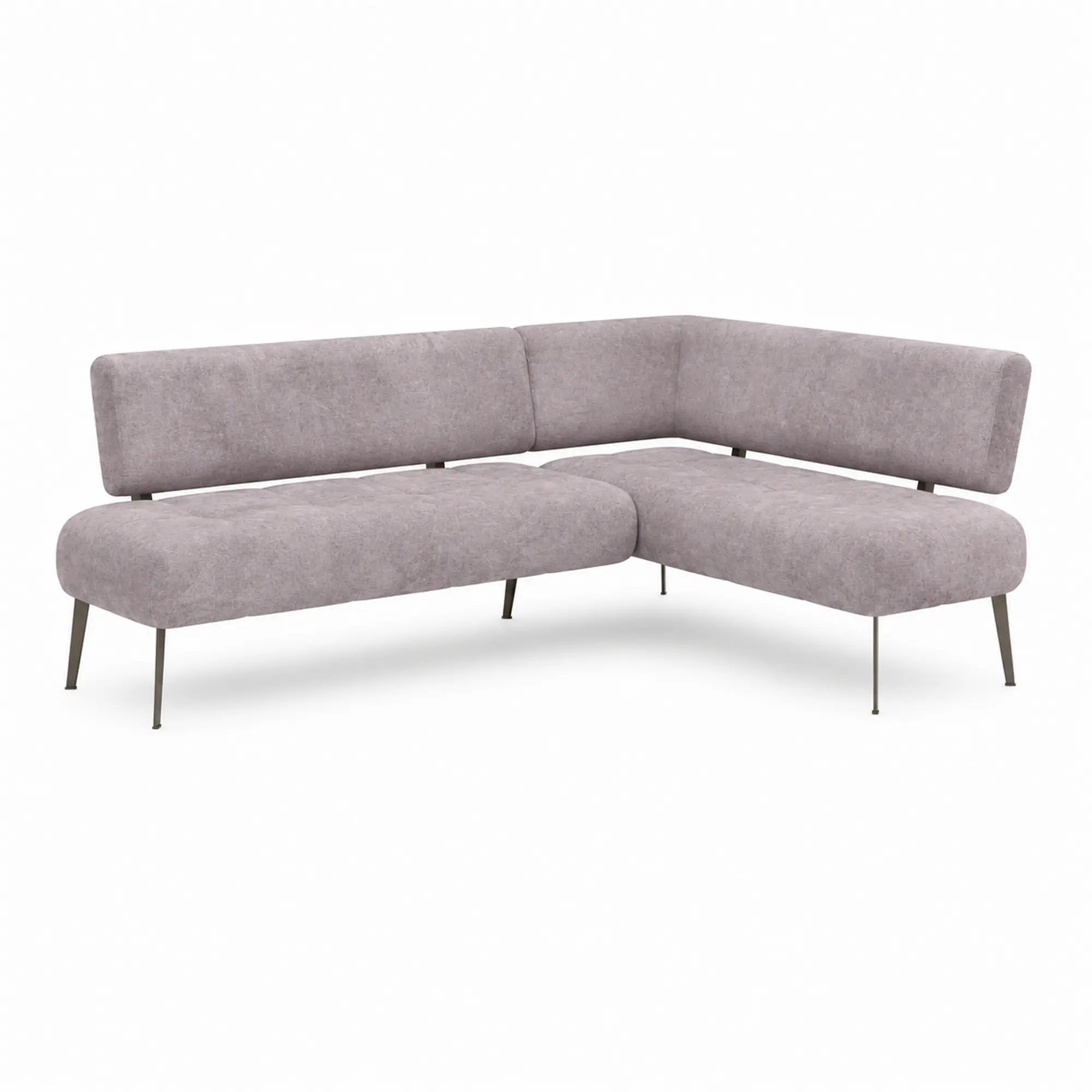 Coltar bucatarie MILO, sezlong dreapta, stofa catifelata bej - Whisper 3, 215X163X90 cm