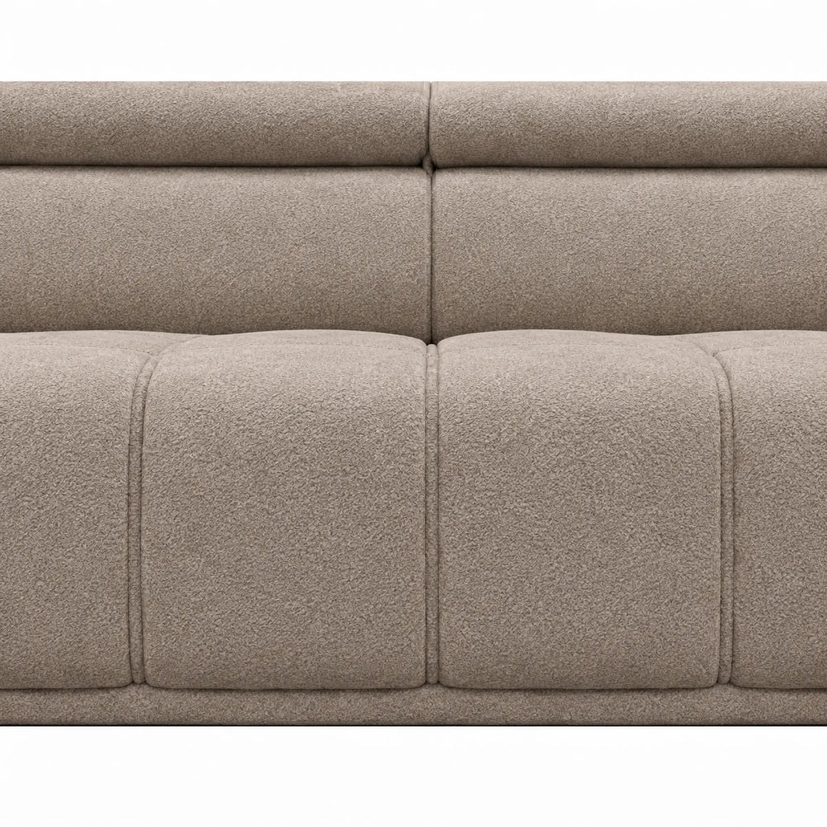 Coltar PALLADIO L, sezlong stanga, stofa catifelata bej - Vogue 02, cu reglaj electric si tetiere reglabile, 320x220x99 cm