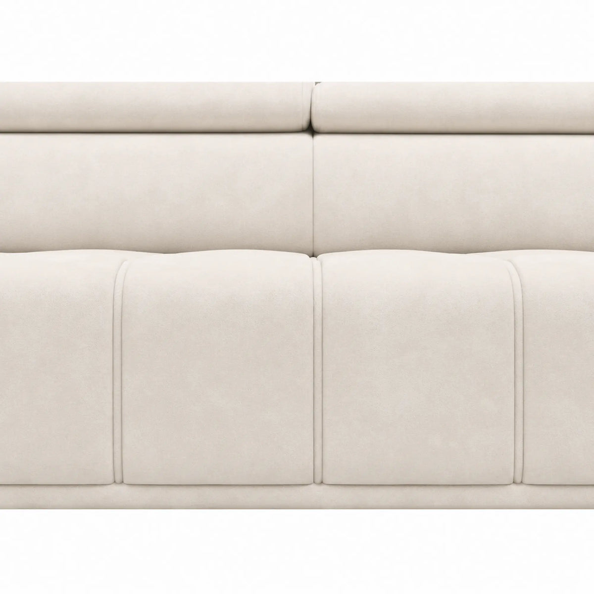 Coltar PALLADIO L, sezlong stanga, stofa catifelata crem - Salvador 01, cu reglaj electric si tetiere reglabile, 320x220x99 cm
