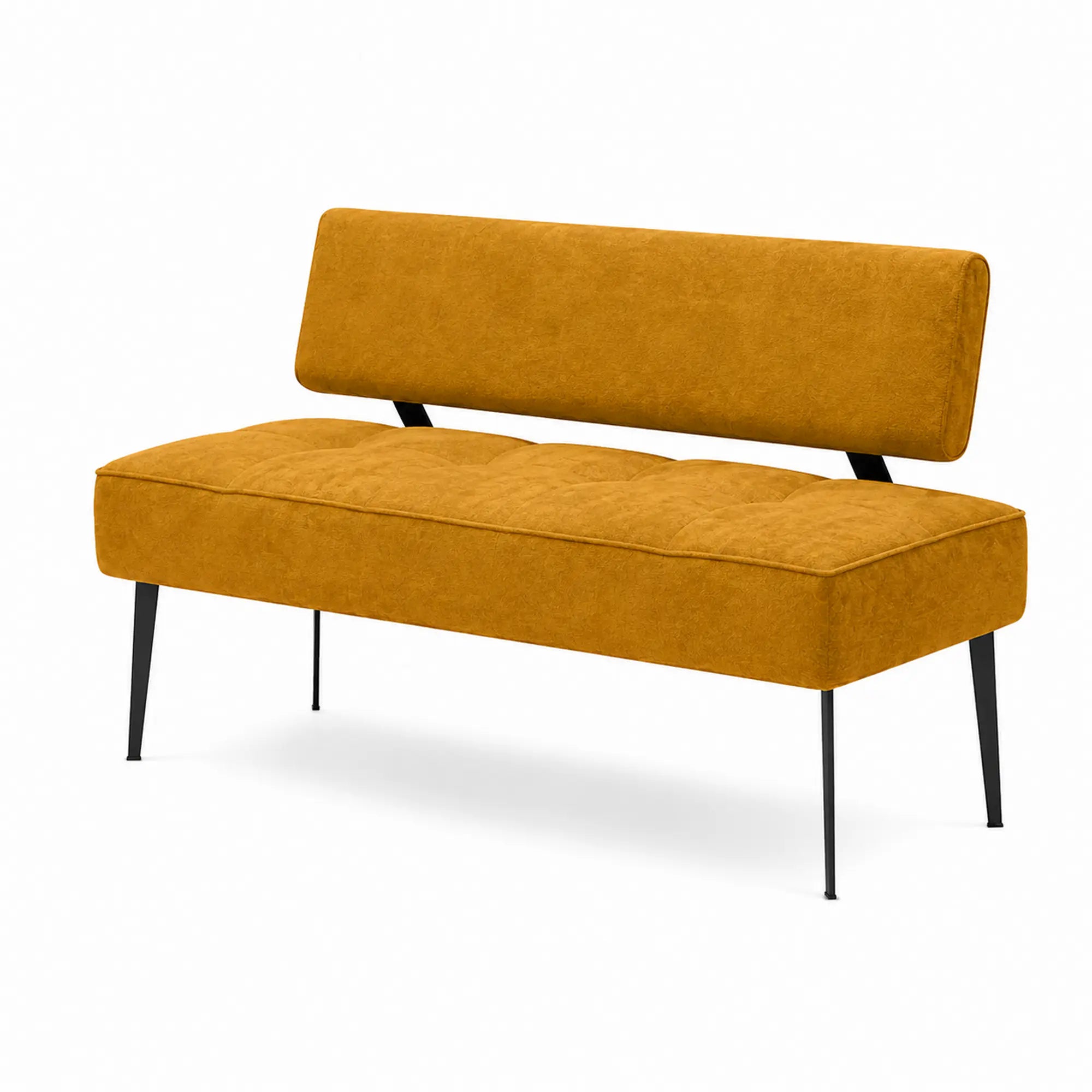 Coltar bucatarie BANCO, sezlong stanga, stofa catifelata galben - Salvador 09, 213x164x89 cm